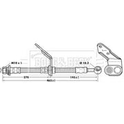 Borg & Beck Brake Hydraulic Hose Line Front Right BBH6742