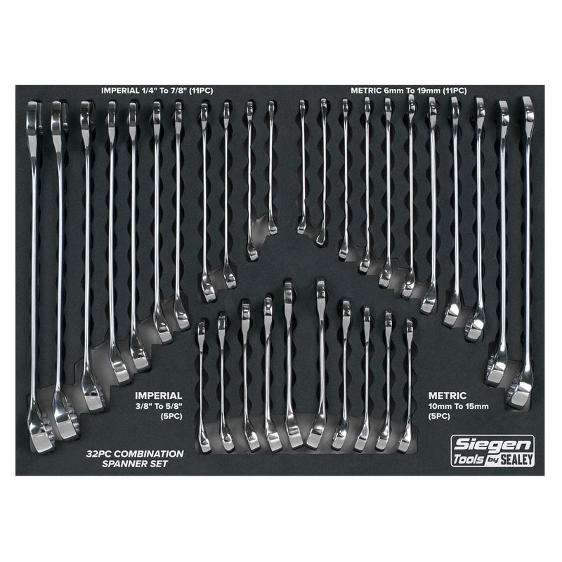 Siegen Siegen Metric/Imperial Combination Spanner Set 32pc S01239 Siegen - Dynamic Drive