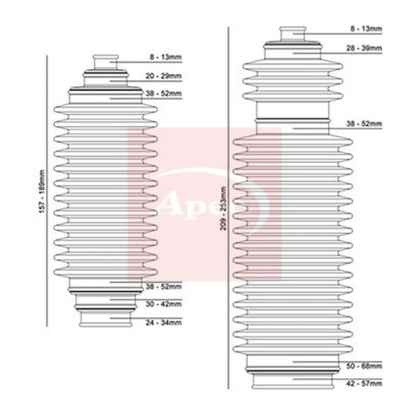 Apec Steering Bellow Kit Front ACB3006