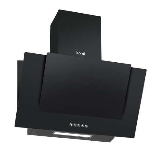 Baridi Angled Chimney Cooker Hood with Carbon Filters & LED Lamp - Black Glass Baridi - Dynamic Drive