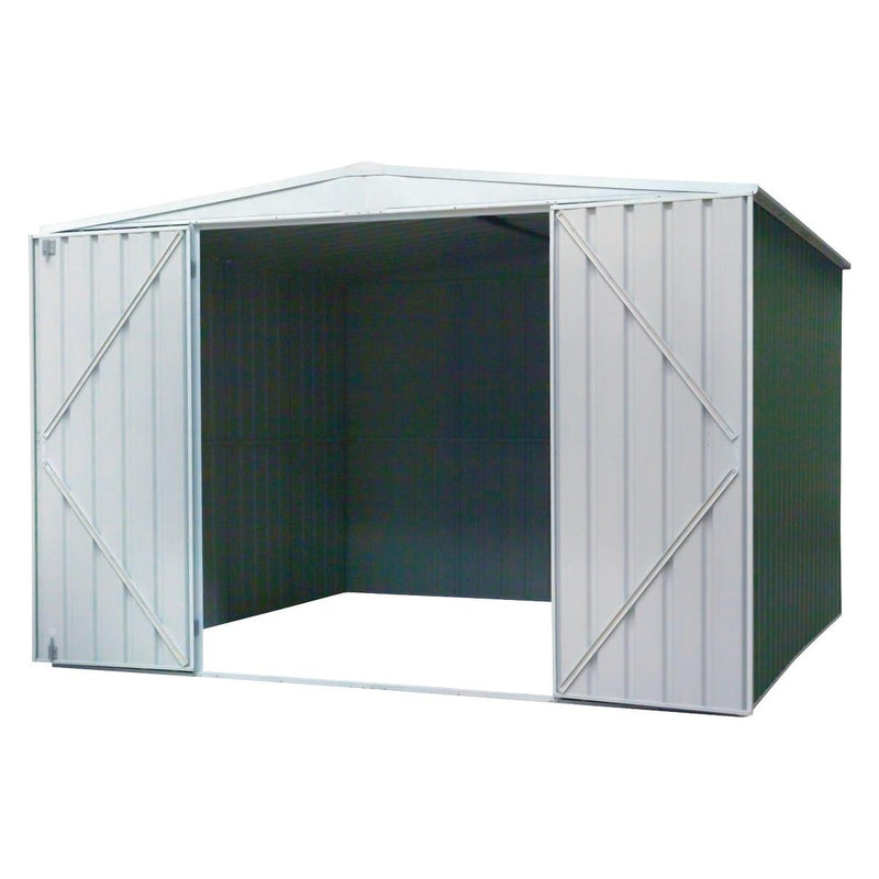 Dellonda Galvanised Steel Metal Garden Shed - Green Dellonda - Dynamic Drive