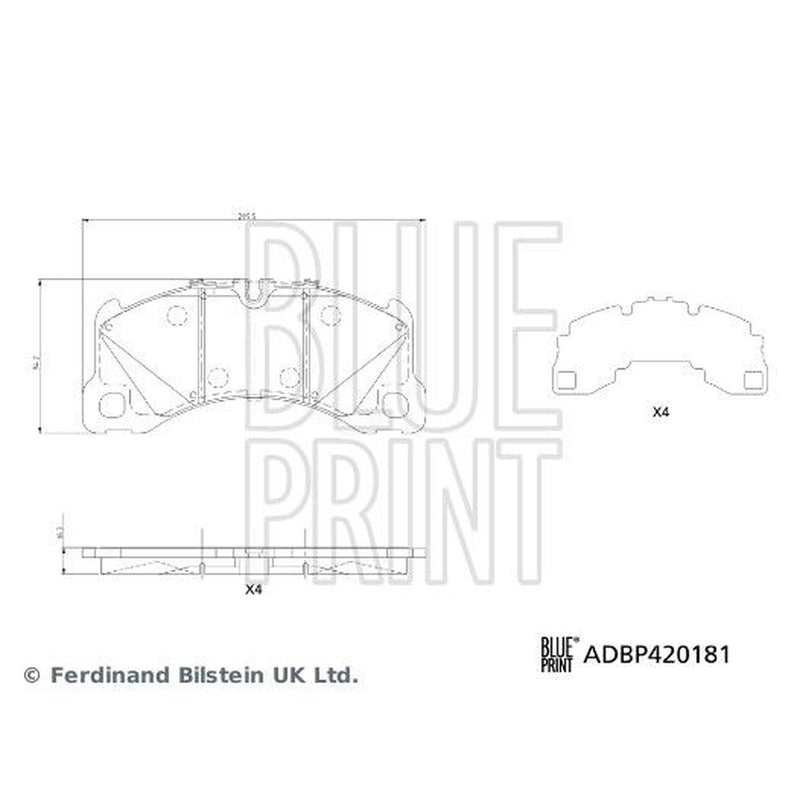 Blue Print Front Brake Pad Set fits Porsche Cayenne 2017-2023 2.9 3.0 4.0