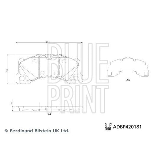 Blue Print Front Brake Pad Set ADBP420181