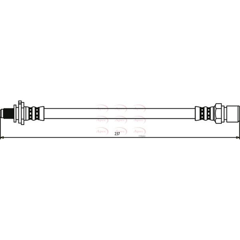 Apec Brake Hydraulic Hose Line Rear fits Opel Astra F 1991-2001