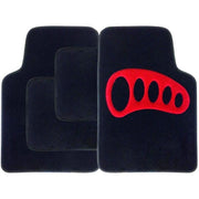 Streetwize Car Black Carpet Floor Mats Red Heel Pad Universal Fit - SWCM107