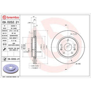 Brembo 2 x Internally Vented Brake Discs fits Suzuki Swift III 2010-2017 1.2 1.6