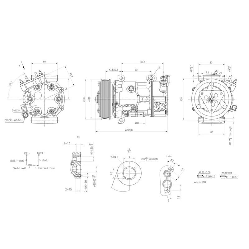 Hella Air Conditioning Compressor fits Citroën Berlingo Box Body 2008-2021 1.6