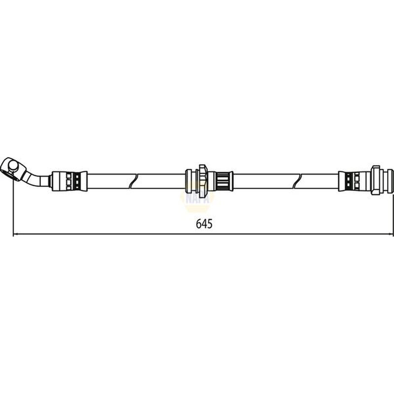 NAPA Brake Hydraulic Hose Line Front Right fits Nissan Juke 2010-2019