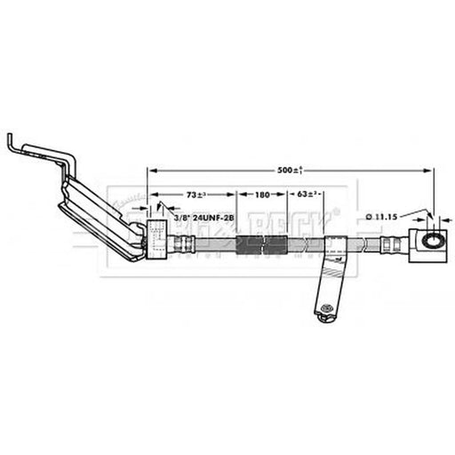 Borg & Beck Brake Hydraulic Hose Line Front Left BBH6930