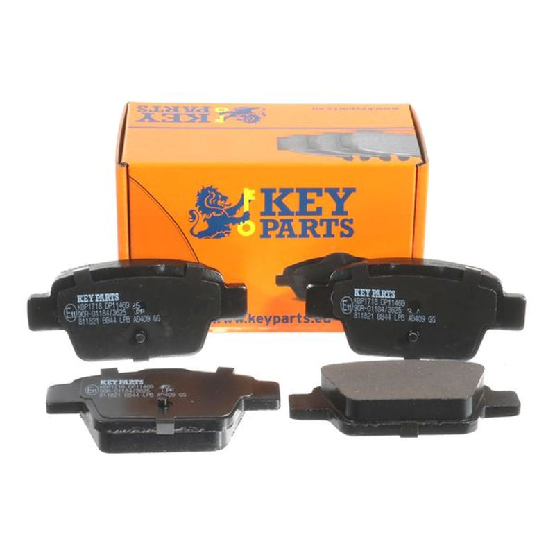 Key Parts 4 x Rear Brake Pad Set fits Alfa Romeo Mito 2008-2018 1.3 1.4 1.6