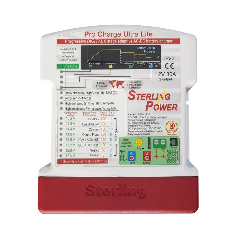 Sterling 12V 30A Pro Charge Ultra Lite Battery Charger