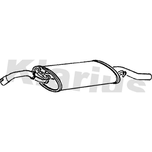 Klarius Box With Tail Pipe Rear fits VW Golf 1983-1992 1.3 1.6