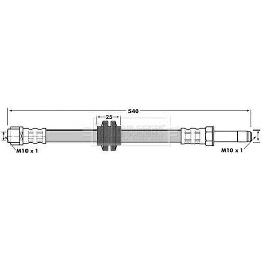 Borg & Beck Brake Hydraulic Hose Line Front Right BBH7097