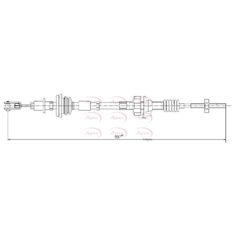Apec Clutch Control Cable Pull fits Citroën C1 2005-2014 1.0