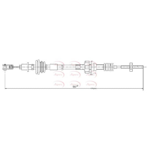 Apec Clutch Control Cable Pull fits Citroën C1 2005-2014 1.0