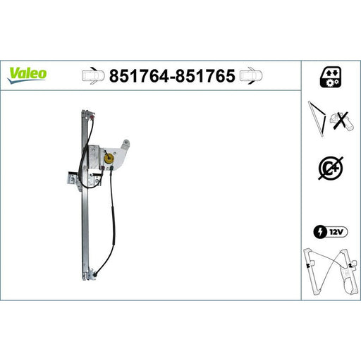 Valeo Electric Window Regulator Lifter Left Fr 851764
