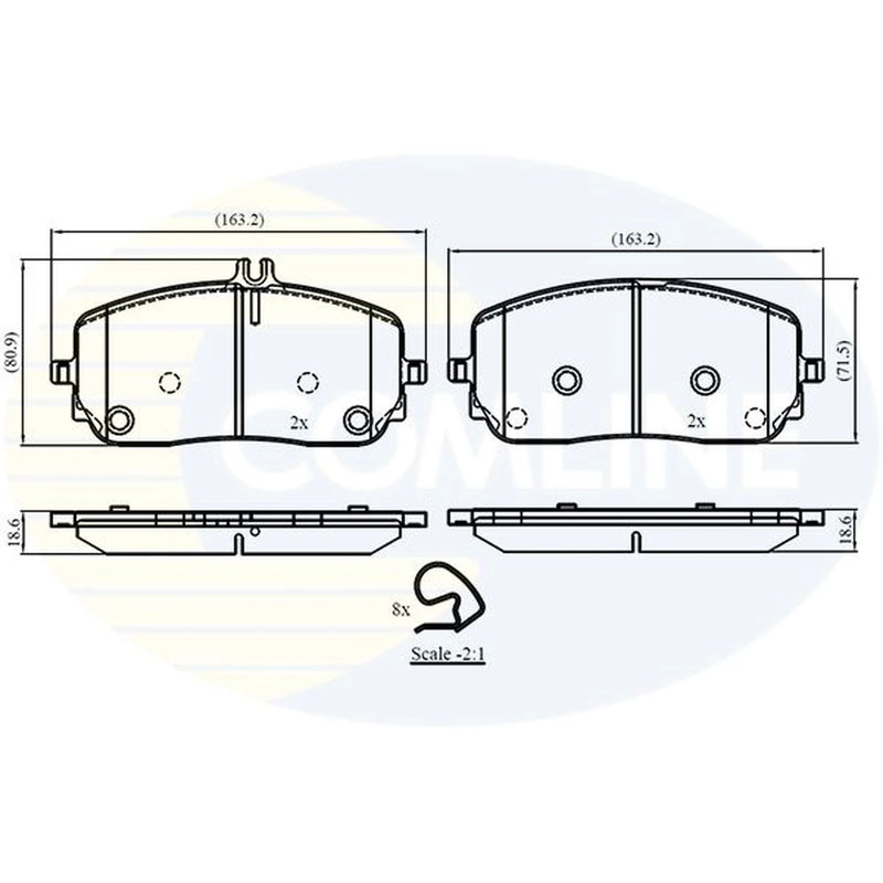 Comline 4 x Front Brake Pad Set fits Mercedes-Benz A-Class 2018-2019