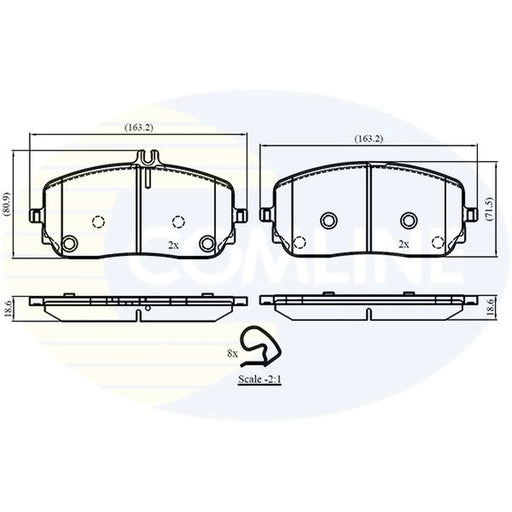 Comline 4 x Front Brake Pad Set fits Mercedes-Benz A-Class 2018-2019