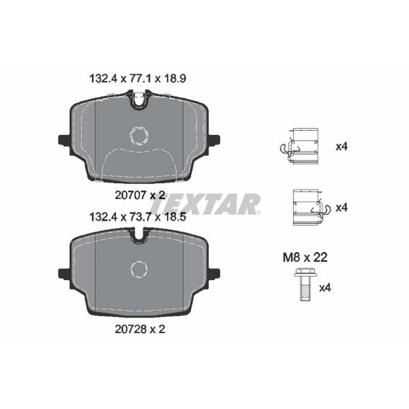 Textar Front Brake Pad Set 2070701