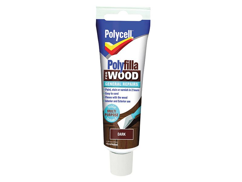 Polycell Polyfilla For Wood General Repairs Tube Dark 75g Polycell - Dynamic Drive
