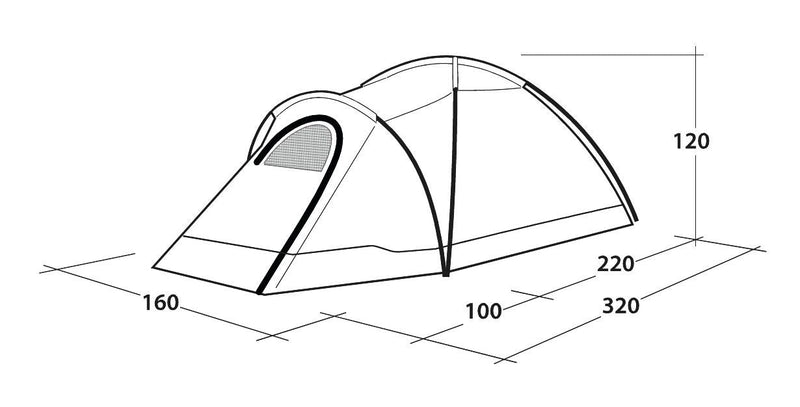 Outwell Cloud 2 Dome Tent 2 Berth Outwell - Dynamic Drive