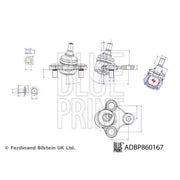 Blue Print Ball Joint Front Right fits Hyundai Elantra VI 2015-2020 1.6 2.0