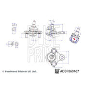 Blue Print Ball Joint Front Right ADBP860167