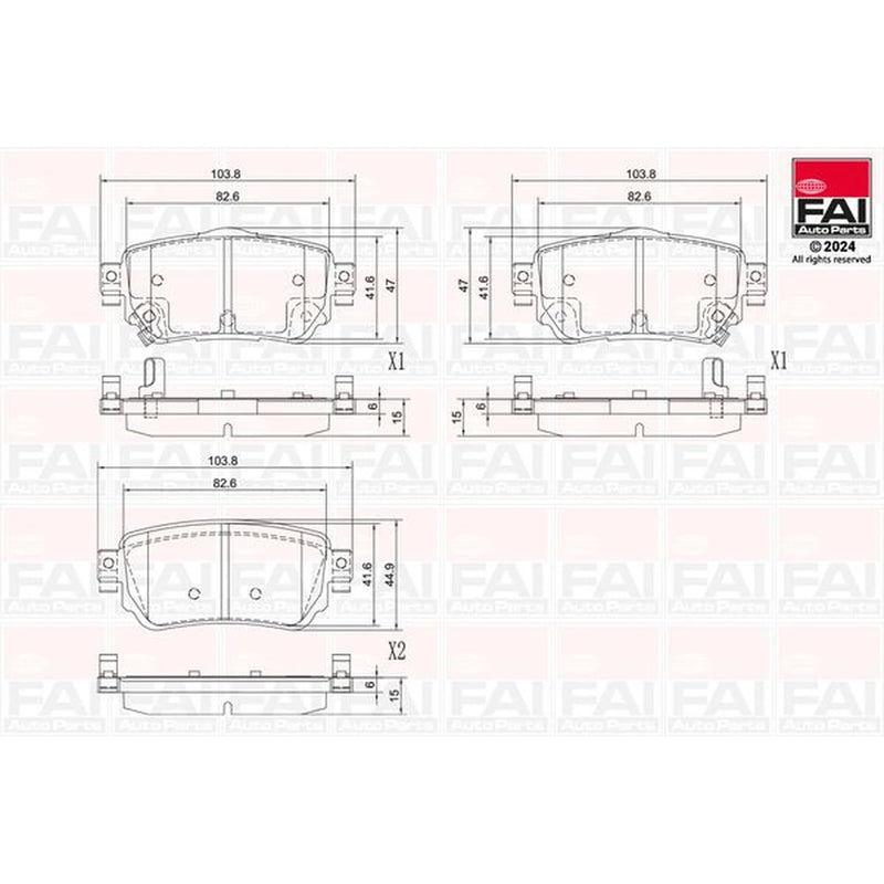 FAI Rear Brake Pad Set fits Nissan Leaf 2017 on