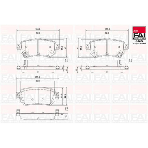 FAI Rear Brake Pad Set fits Nissan Leaf 2017 on