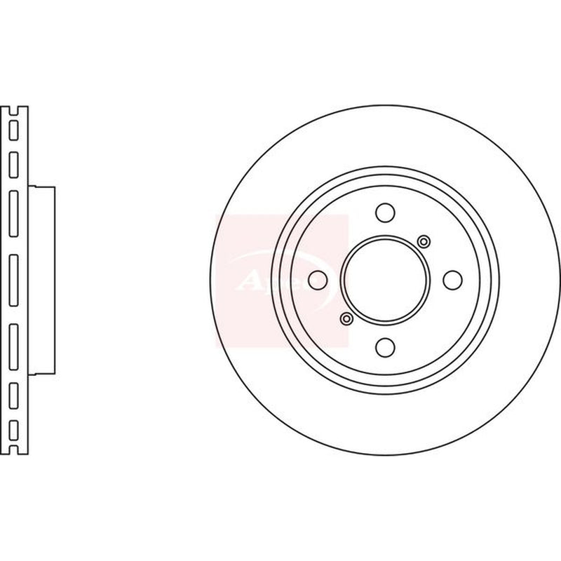 Apec 2 x Vented Brake Discs fits Suzuki Swift III 2010-2017 1.2