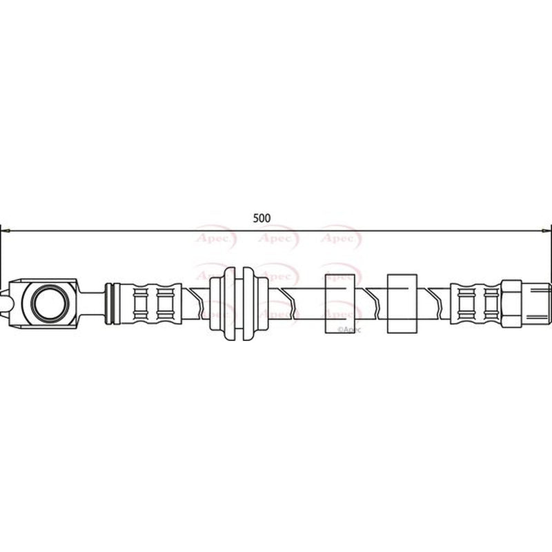 Apec Brake Hydraulic Hose Line Front fits VW Golf 1992-1997 1.6 2.0