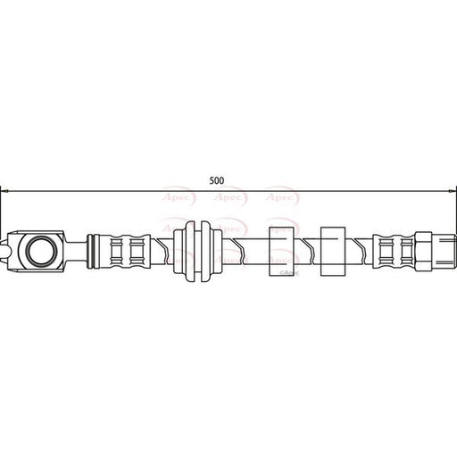 Apec Brake Hydraulic Hose Line Front fits VW Golf 1992-1997 1.6 2.0