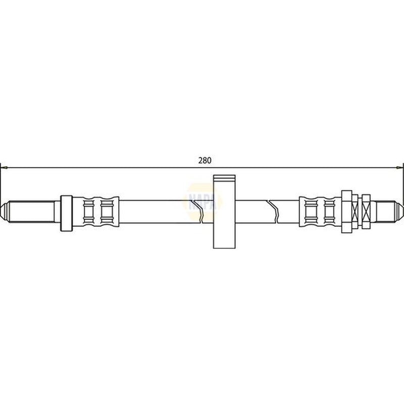NAPA Brake Hydraulic Hose Line Rear Right fits Ford Escort 1985-1990