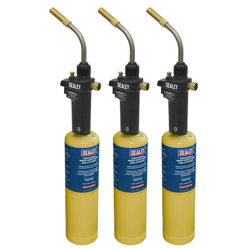 Sealey Brazing & Soldering MAPP Gas Torch Kit - Pack of 3