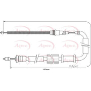 Apec Handbrake Cable Right Rear fits Fiat Punto 1993-2000 1.1 1.2 1.6 1.7