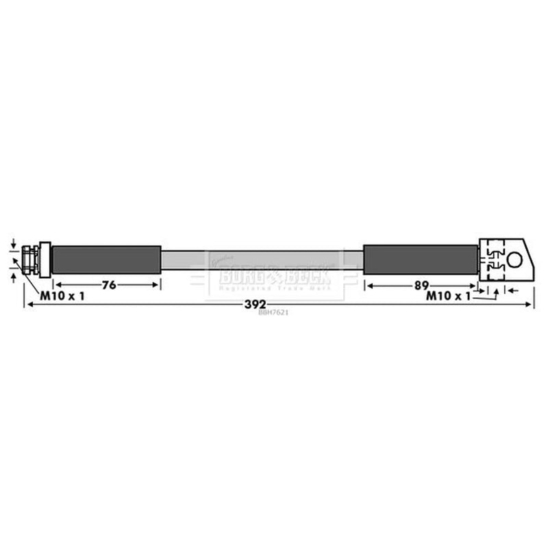 Borg & Beck Brake Hydraulic Hose Line Rear Right BBH7621