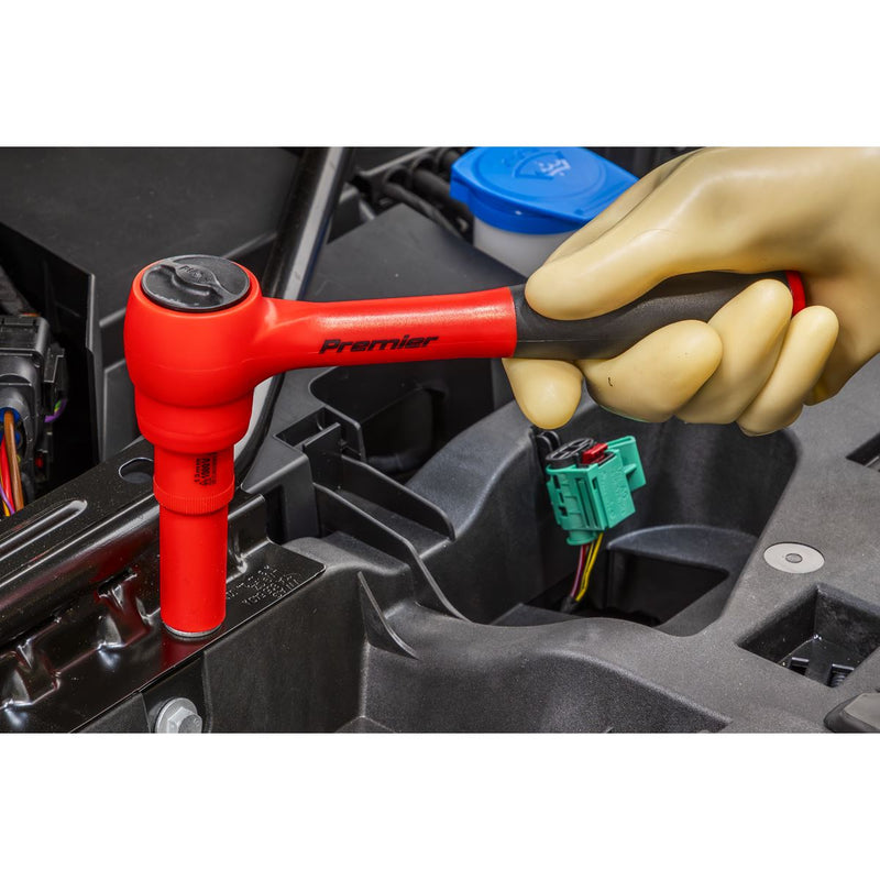 Premier Insulated Socket Set with Tool Tray 1/2"Sq Drive 10pc - VDE Approved Sealey Premier - Dynamic Drive