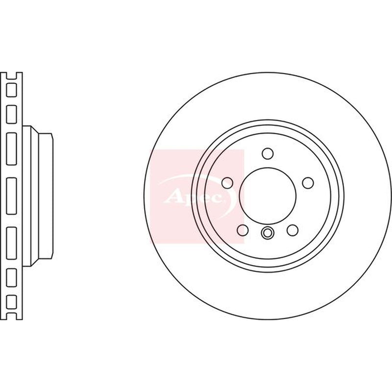 Apec 2 x Vented Brake Discs fits BMW 3 2004-2013