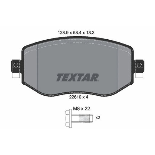 Textar Front Brake Pad Set 2261001