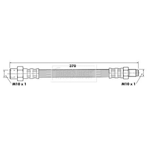 Borg & Beck Brake Hydraulic Hose Line Front Right BBH6378
