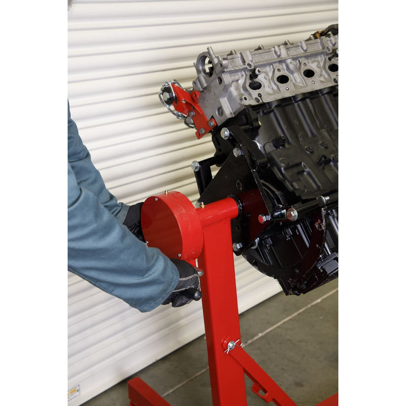Sealey Folding 360ï Rotating Engine Stand with Geared Handle Drive 450kg Capacit Sealey - Dynamic Drive