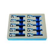 Laser Long Hex Socket Bit Set 1/2"D 10pc 7162 Laser - Dynamic Drive