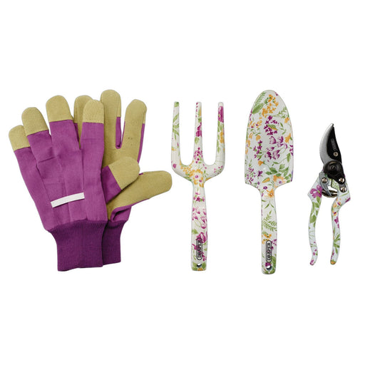 Draper Garden Tool Set with Floral Pattern (4 Piece) 08993 Draper - Dynamic Drive