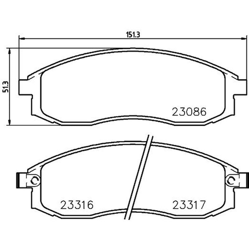 Mintex Front Brake Pad Set fits Mitsubishi L200 1996-2007 2.0 2.5 3.0