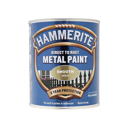 Hammerite Direct To Metal Smooth Gold Paint 750ml