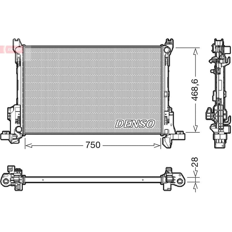 Denso Engine Radiator fits Fiat Talento 2016 on 1.6