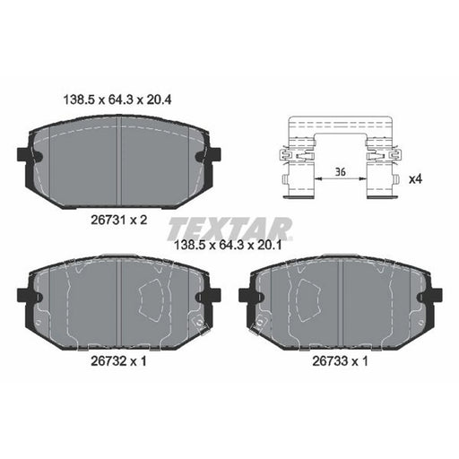 Textar Front Brake Pad Set 2673101