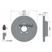 Textar 2 x Vented Rear Brake Discs 92099503