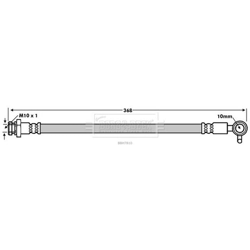 Borg & Beck Brake Hydraulic Hose Line Front Left BBH7810