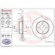 Brembo 2 x Internally Vented Brake Discs fits Suzuki Celerio 2014 on 1.0